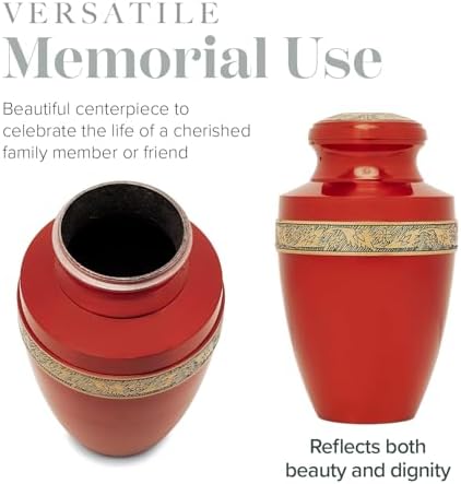 Eternal Harmony Large Cremation Urn 7x11 Dark Red