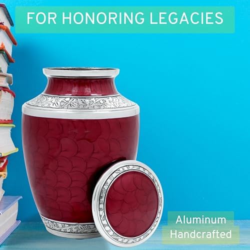 Elegant Metal Alloy Cremation Urn - Durable Memorial Urn for Human Ashes