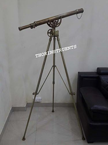 Nautical Design Brass Telescope Adjustable Antique Tripod Stand Floor Decor