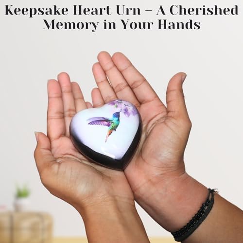 Heart Shape Keepsake Cremation Urn for Ashes Metal Mini Urn for Humans or Pets