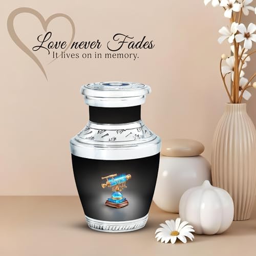 Telescope Decorative Urns Set of 2 - 3 Inch Keepsake Urns for Adult Ashes