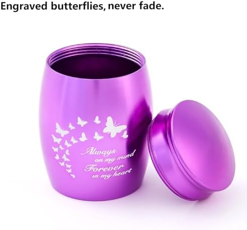 Mini Purple Butterfly Ash Urn for Women 27x17 Inch