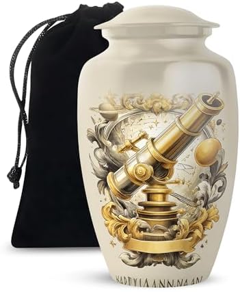 Telescope Urn for Ashes - 10 Inch White Memorial Decor