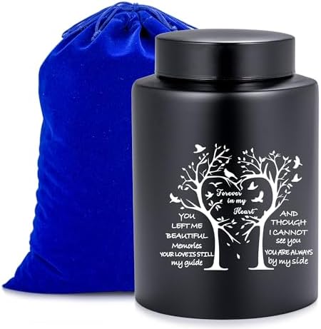 Tree of Love Medium Black Urn for Adult Ashes