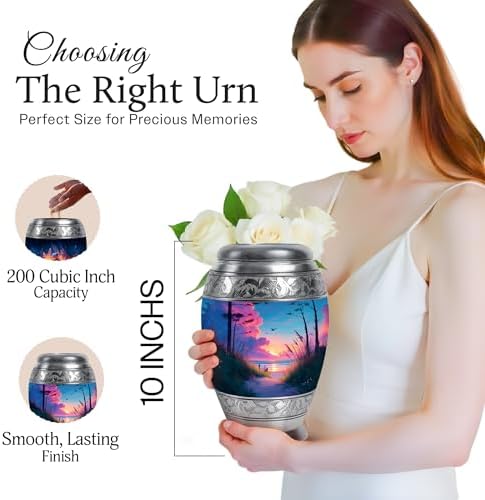 JAGSHASHI 10-Inch Memorial Urn for Human Ashes