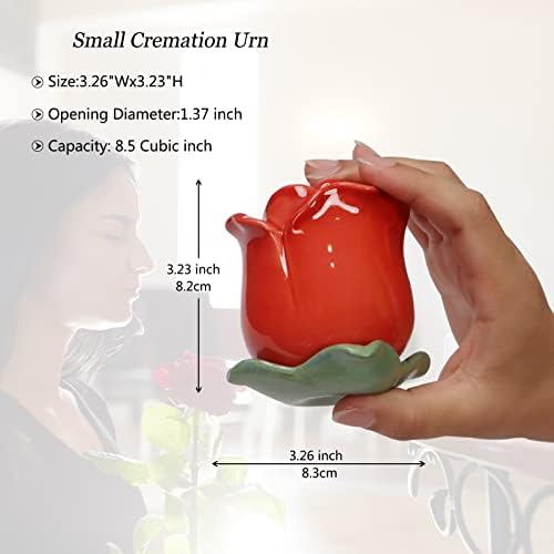 Small Rose Urn for Ashes - Ceramic Keepsake Urn