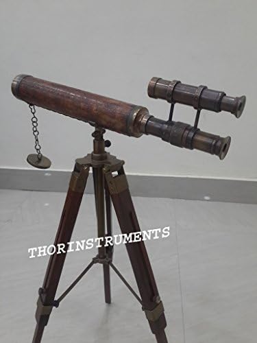 Nautical Antique Brass Telescope Double Barrel Decor