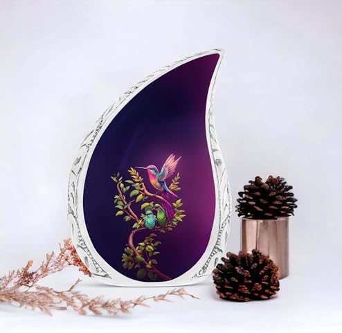 Hummingbird Urn - 10 Inch Metal Cremation Urn for Ashes