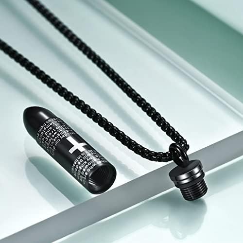 Rnivida Cross Urn Ashes Pendant Necklace for Men