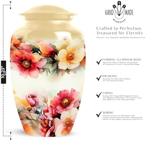 Elegant Flower Design Urn Set of 5