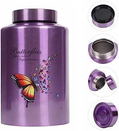 Purple Butterfly Cremation Urn for Women Up to 220 lbs
