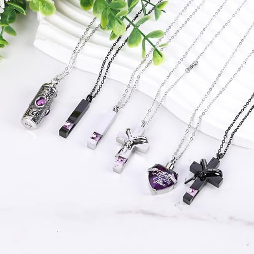 Suruim 6 Pcs Cremation Urn Necklaces Set