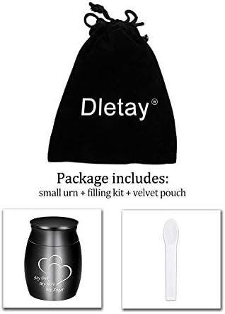 Dletay 157 Inch Mini Urn for Ashes Stainless Steel Keepsake Memorial Holder - My Dad My Hero My Angel