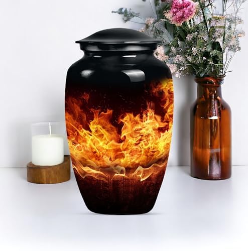 Fire Urn for Human Ashes - Black Velvet Bag