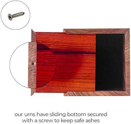 Ziya Cardinal Wooden Urn for Human Ashes Large Adult Cremation Urn with Satin Bag