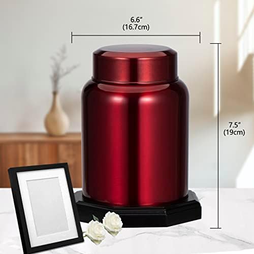 ARCHOBAN Decorative Cremation Urn for Human Ashes Wooden Base Up to 200 lbs