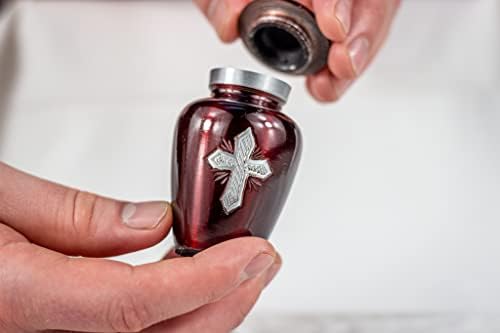 Handcrafted Cross Urn for Ashes - Small