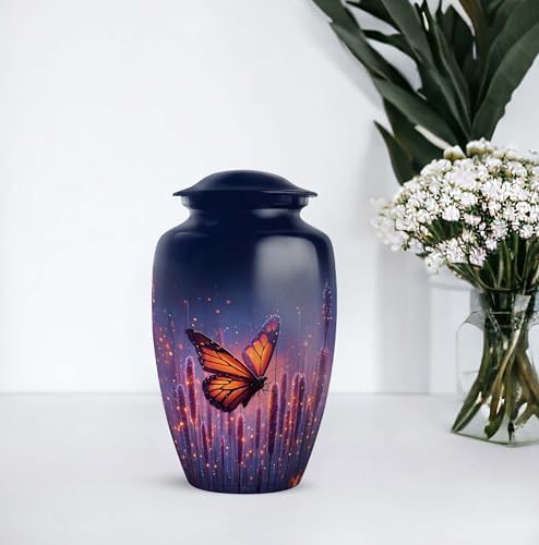 Butterfly Decorative Urn for Human Ashes Large Capacity Elegant Design