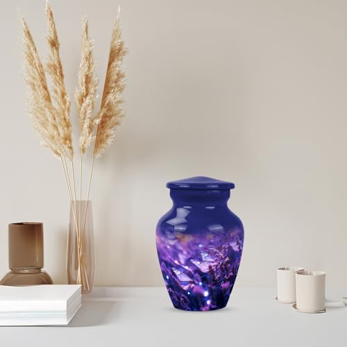 Purple Butterfly Urns for Human Ashes 3 Inch Mini Keepsake