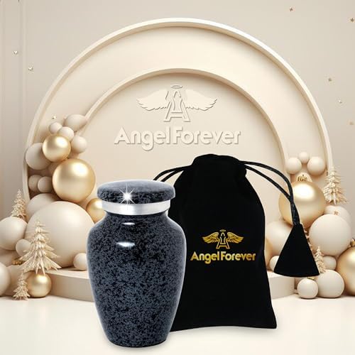 Marble Finish Cremation Urn Small Keepsake for Human or Pet Ashes Gray