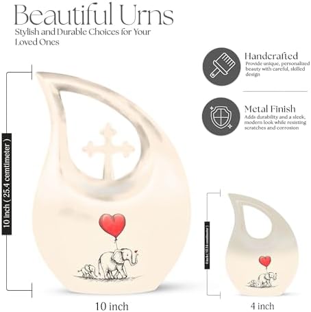 Elephant Family Combo Urns for Adult Ashes Unique Decorative Cremation Urns for Men and Women