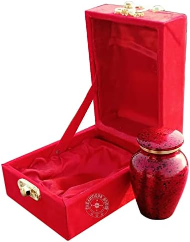 Celebration of Life Mini Red Cremation Urn with Velvet Case