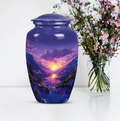 Purple Mountain Sunset Cremation Urn - 10 Inch