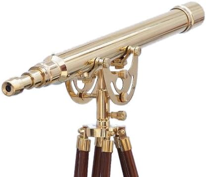 Vintage Anchor Master Telescope with Brass Stand and Wooden Tripod