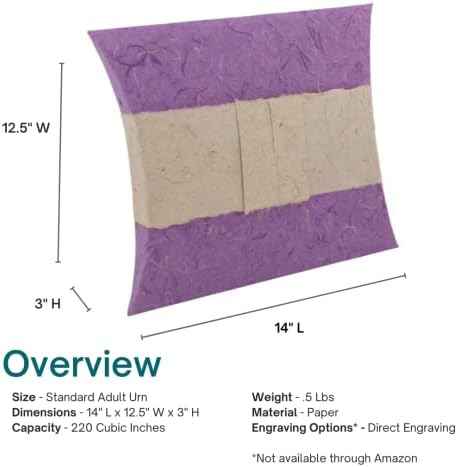 Journey Biodegradable Urn for Ashes - Purple