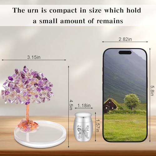 Crystal Tree of Life Small Urn for Human Ashes Keepsake