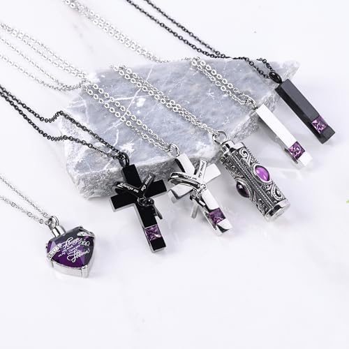 Suruim 6 Pcs Cremation Urn Necklaces Set