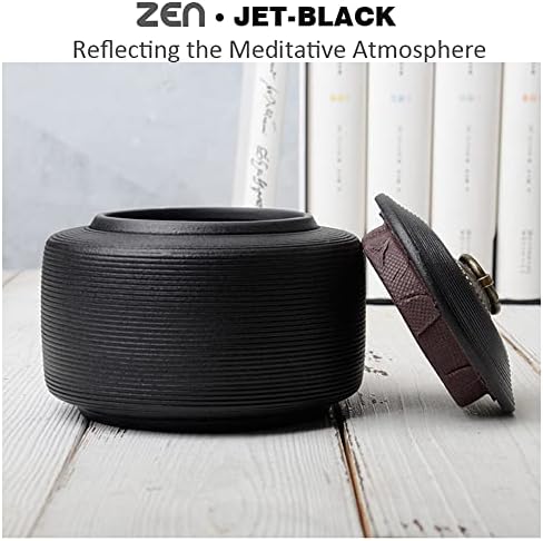 DGBG Cremation Ceramic Urn Black Velvet Bag Decorative