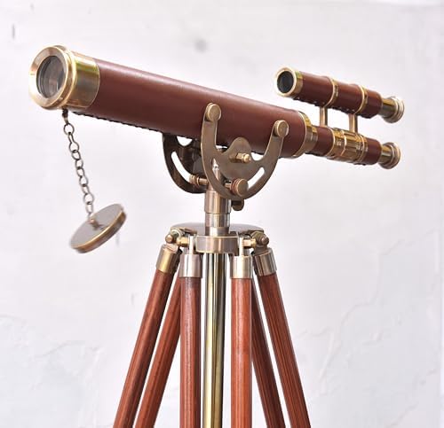 Mary Nautical Brass Floor Standing Telescope With Stand