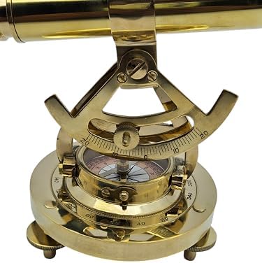 Nautical Brass Telescope Alidade Compass for Surveying and Navigation