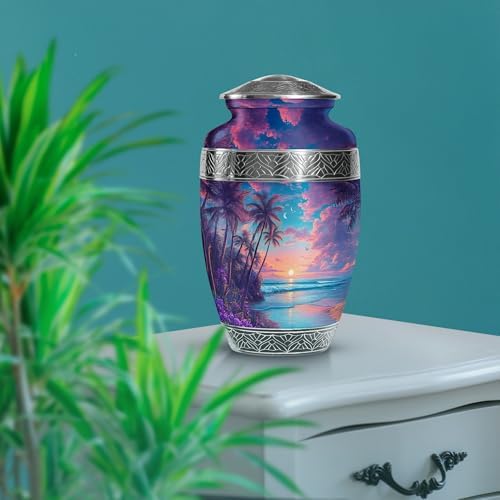 10 Inch Beach Urn for Human Ashes - Handcrafted Funeral Urn
