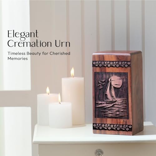 Sailboat Urn for Human Ashes - 1125 Inch Wooden Decorative Urn