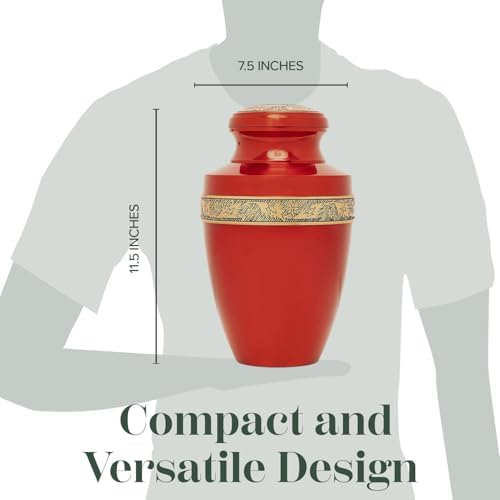 Eternal Harmony Large Cremation Urn 7x11 Dark Red