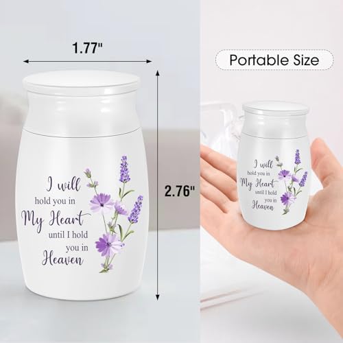 Mini White Urn for Human Ashes 3 Inch Cremation Keepsake