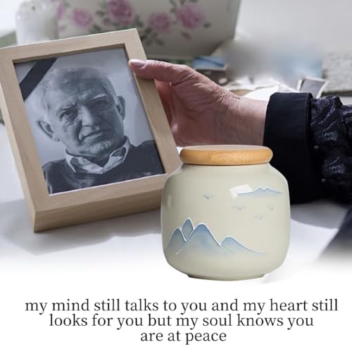 Small Urn for Human Ashes - Ceramic 3 Inch Memorial Keepsake
