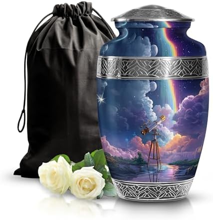 Telescope Urn for Human Ashes - 10 Inch Large Velvet Bag Urn
