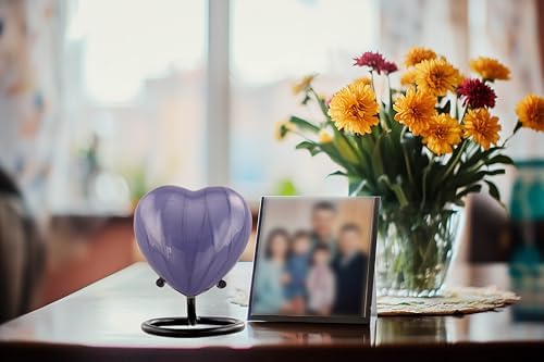 Personalized Heart Keepsake Urn - Purple