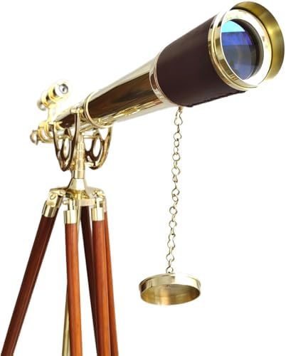 Nautical Double Barrel Brass Telescope Floor Stand