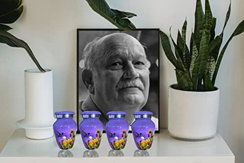 Bold Divine Purple Hummingbird Cremation Urns - 4 Small Keepsakes