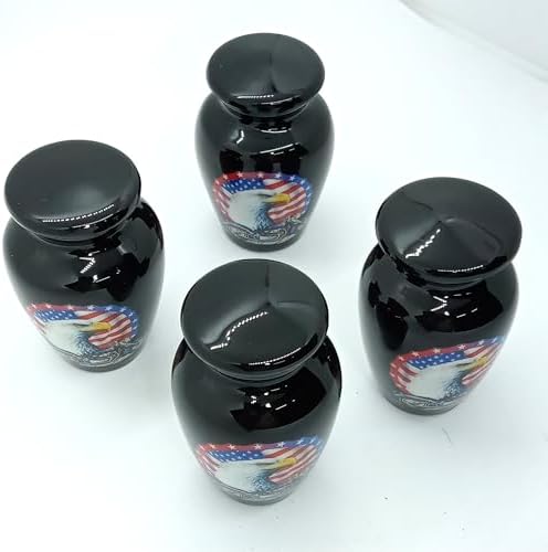 UR Keepsake Urn Set of 4 - US Flag Eagle with Harley Davidson Design