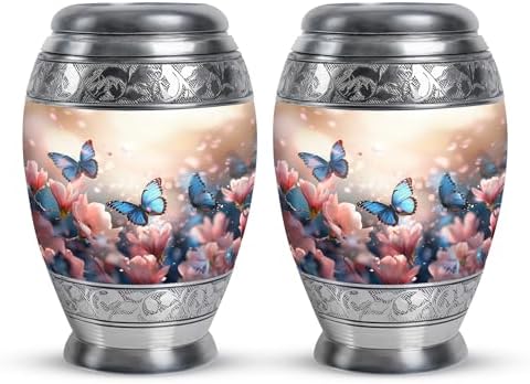 Butterflies in Blossoms Mini Keepsake Urns for Ashes Set of 2