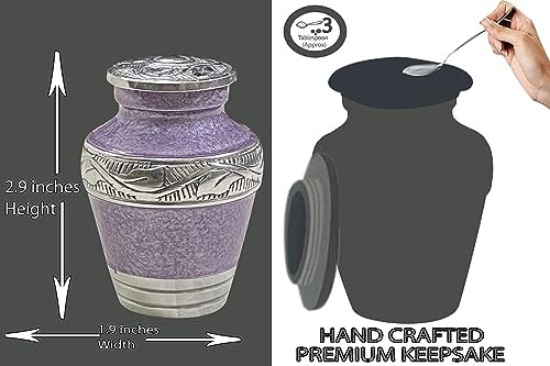 BOLD DIVINE Purple Textured Cremation Urn Velvet Bag Funnel Included