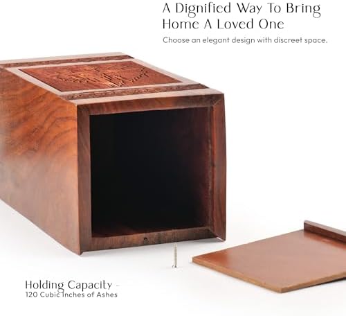 JAGASY Canyon Large Urn - 10 Inch Wooden Ashes Urn