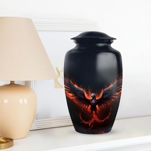 Black Phoenix Urns for Human Ashes - 10 Inch Capacity
