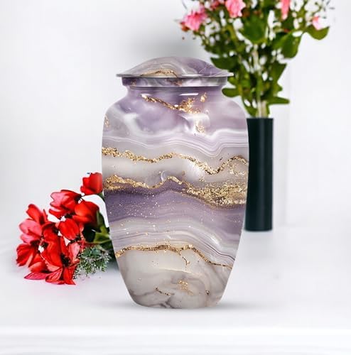 Golden Serenity Decorative Urn for Human Ashes 10 Inch