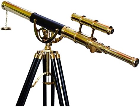 Vintage Double Barrel Brass Telescope Stand
